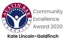 Kate Lincoln Goldfinch Austin Bar Foundation Premio A La Excelencia De La Comunidad 2020